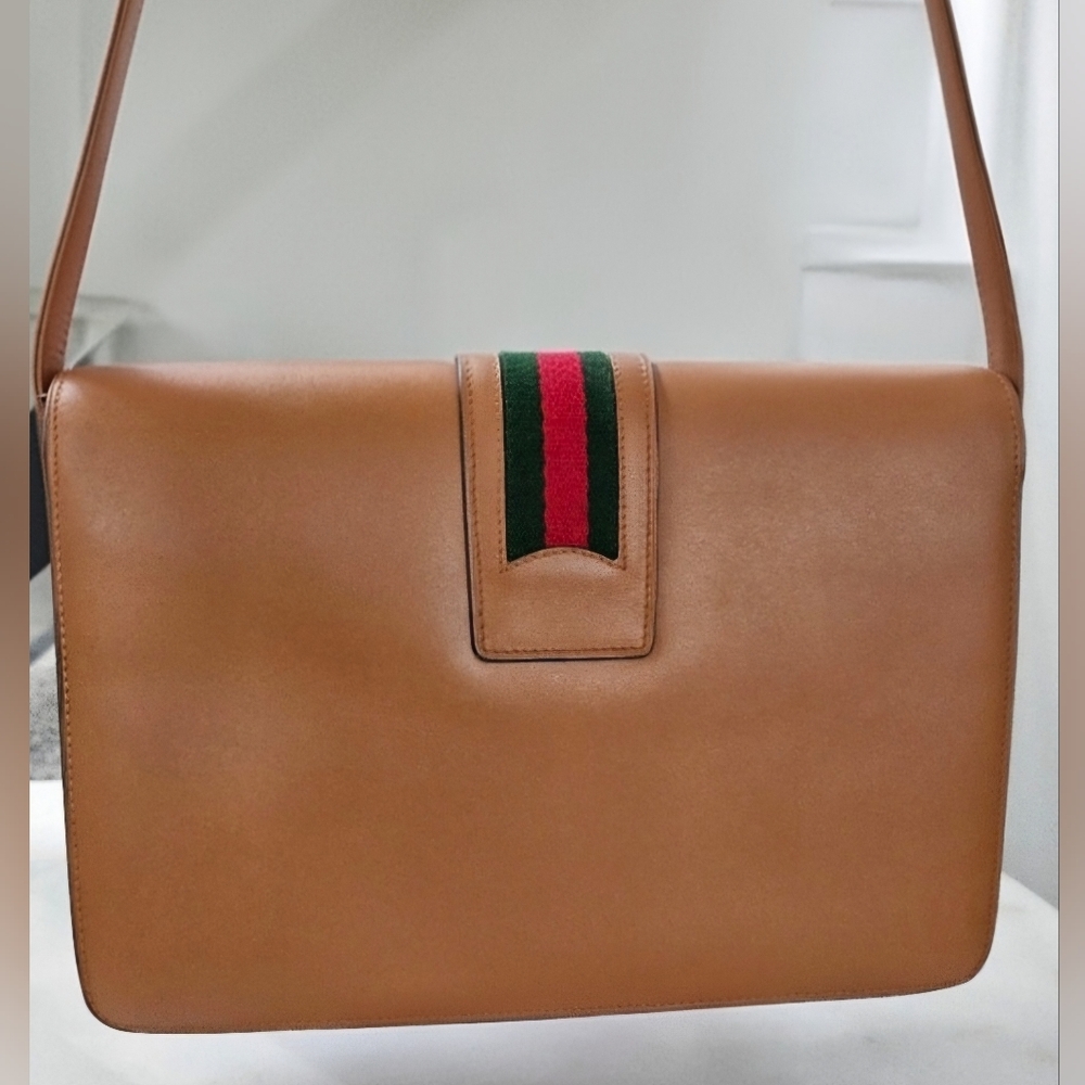 Gucci Brown All-leather Sherry Line Shoulder Flap Bag - Picture 5 of 15